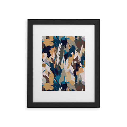 Ninola Design Artistic Texture Blue Gold Framed Art Print