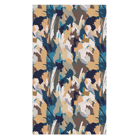 Ninola Design Artistic Texture Blue Gold Tablecloth