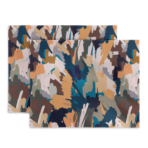 Ninola Design Artistic Texture Blue Gold Placemat