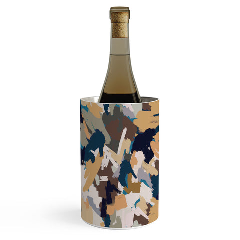 Ninola Design Artistic Texture Blue Gold Wine Chiller