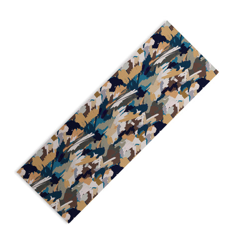 Ninola Design Artistic Texture Blue Gold Yoga Mat
