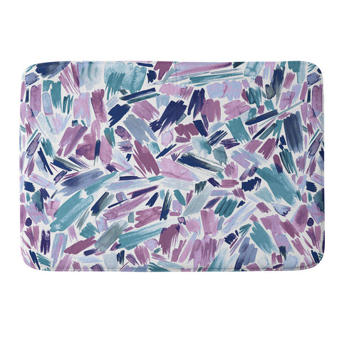 Ninola Design Artsy Brush Strokes Mauve Memory Foam Bath Mat