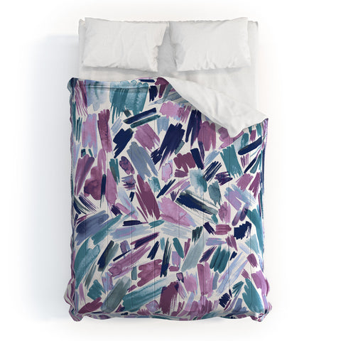 Ninola Design Artsy Brush Strokes Mauve Comforter