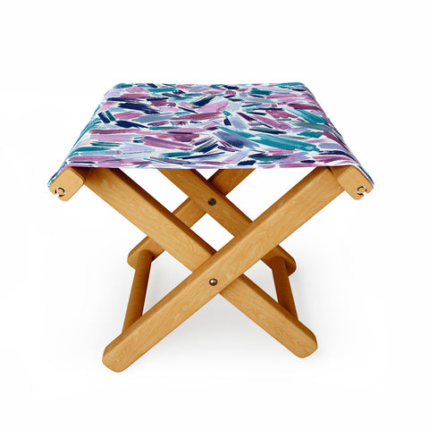 Ninola Design Artsy Brush Strokes Mauve Folding Stool