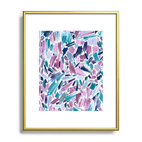 Ninola Design Artsy Brush Strokes Mauve Metal Framed Art Print