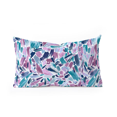 Ninola Design Artsy Brush Strokes Mauve Oblong Throw Pillow