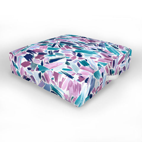 Ninola Design Artsy Brush Strokes Mauve Outdoor Floor Cushion