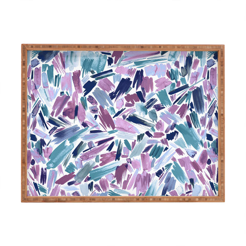 Ninola Design Artsy Brush Strokes Mauve Rectangular Tray