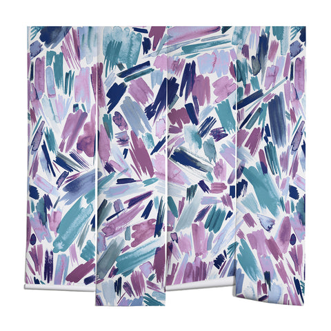 Ninola Design Artsy Brush Strokes Mauve Wall Mural