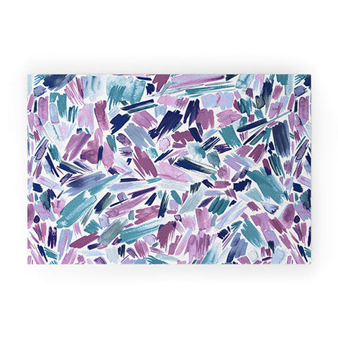 Ninola Design Artsy Brush Strokes Mauve Welcome Mat