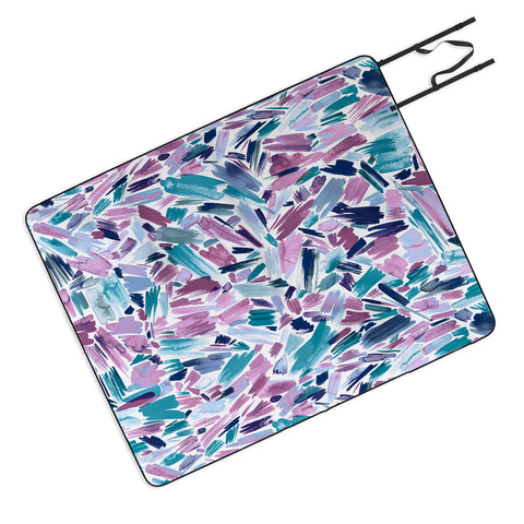 Ninola Design Artsy Brush Strokes Mauve Picnic Blanket