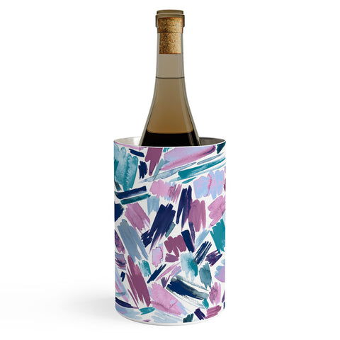 Ninola Design Artsy Brush Strokes Mauve Wine Chiller