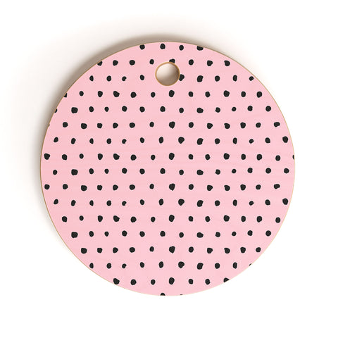 Ninola Design Artsy dots pink Cutting Board Round
