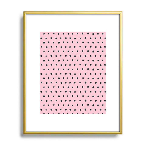 Ninola Design Artsy dots pink Metal Framed Art Print