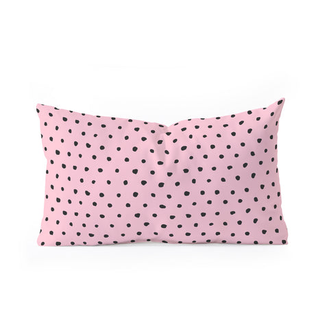Ninola Design Artsy dots pink Oblong Throw Pillow