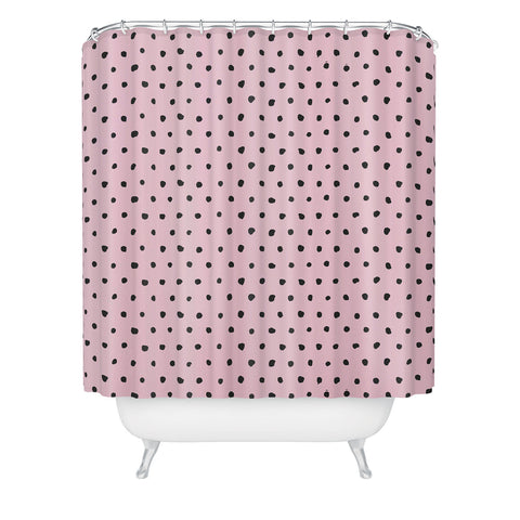 Ninola Design Artsy dots pink Shower Curtain
