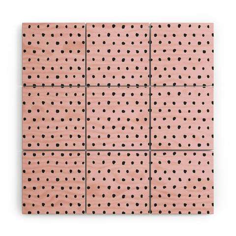Ninola Design Artsy dots pink Wood Wall Mural