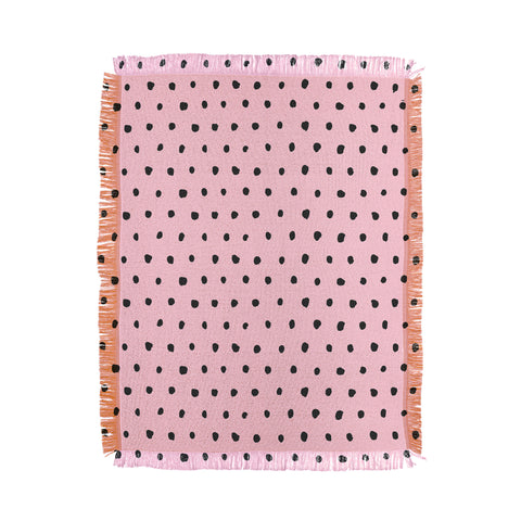 Ninola Design Artsy dots pink Throw Blanket