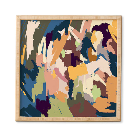 Ninola Design Artsy Mineral Landscape Blue Framed Wall Art