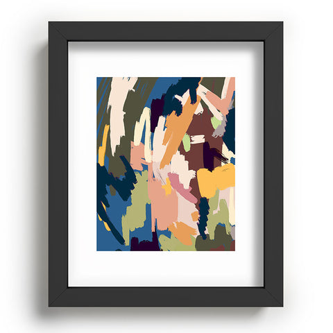 Ninola Design Artsy Mineral Landscape Blue Recessed Framing Rectangle