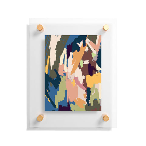 Ninola Design Artsy Mineral Landscape Blue Floating Acrylic Print