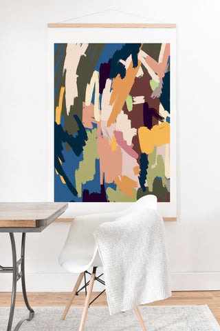 Ninola Design Artsy Mineral Landscape Blue Art Print And Hanger