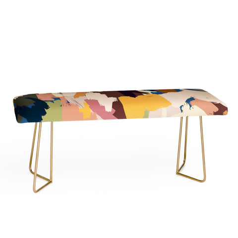 Ninola Design Artsy Mineral Landscape Blue Bench