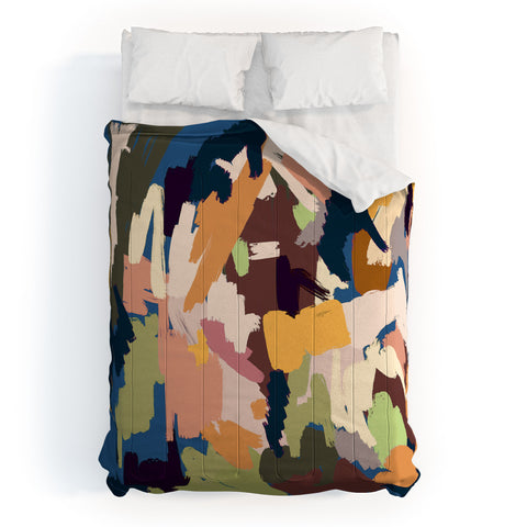 Ninola Design Artsy Mineral Landscape Blue Comforter