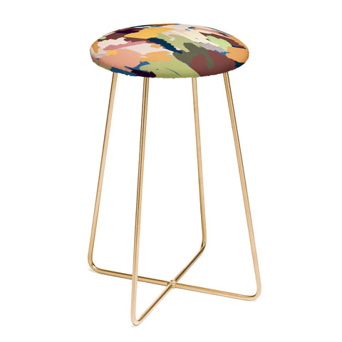 Ninola Design Artsy Mineral Landscape Blue Counter Stool