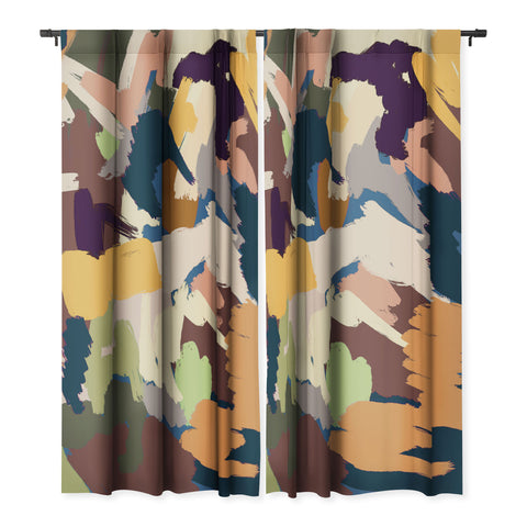 Ninola Design Artsy Mineral Landscape Blue Blackout Non Repeat