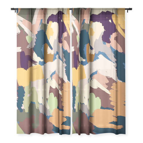 Ninola Design Artsy Mineral Landscape Blue Sheer Non Repeat