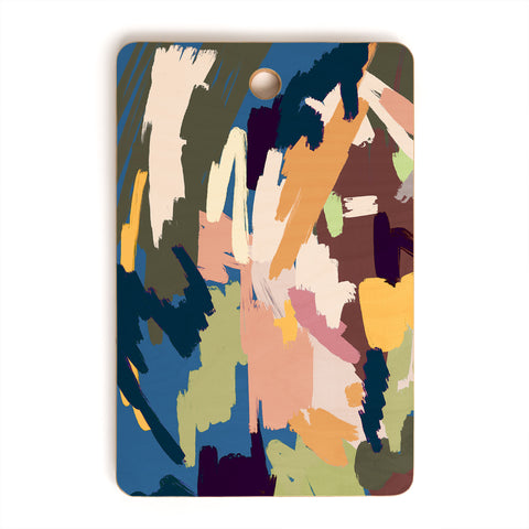 Ninola Design Artsy Mineral Landscape Blue Cutting Board Rectangle