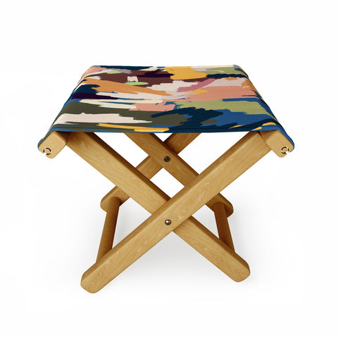 Ninola Design Artsy Mineral Landscape Blue Folding Stool