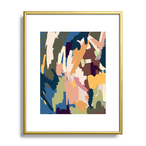 Ninola Design Artsy Mineral Landscape Blue Metal Framed Art Print