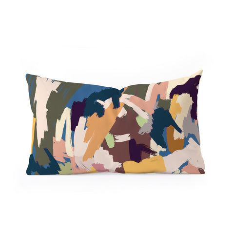 Ninola Design Artsy Mineral Landscape Blue Oblong Throw Pillow