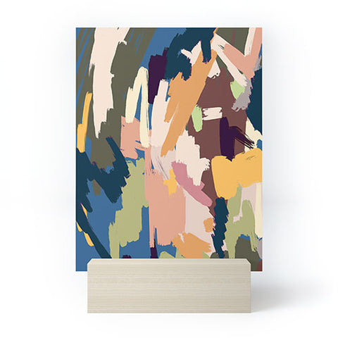 Ninola Design Artsy Mineral Landscape Blue Mini Art Print