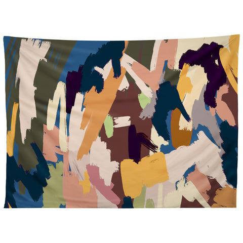 Ninola Design Artsy Mineral Landscape Blue Tapestry