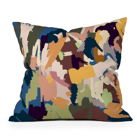 Ninola Design Artsy Mineral Landscape Blue Throw Pillow