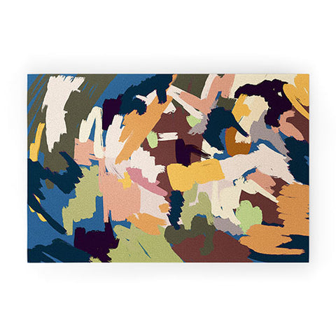 Ninola Design Artsy Mineral Landscape Blue Welcome Mat