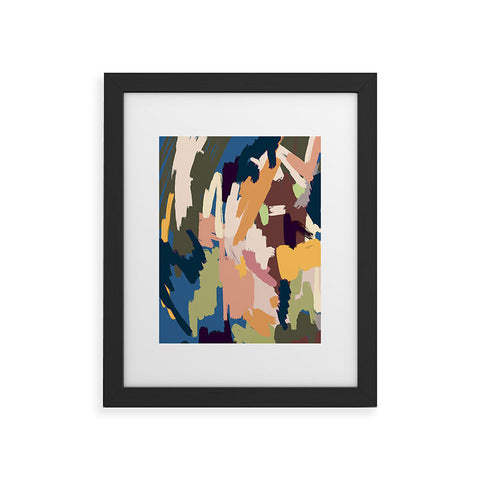 Ninola Design Artsy Mineral Landscape Blue Framed Art Print