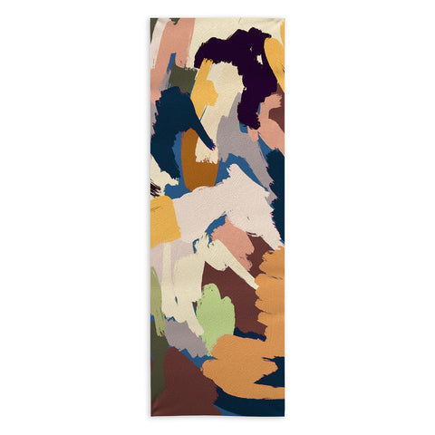 Ninola Design Artsy Mineral Landscape Blue Yoga Towel