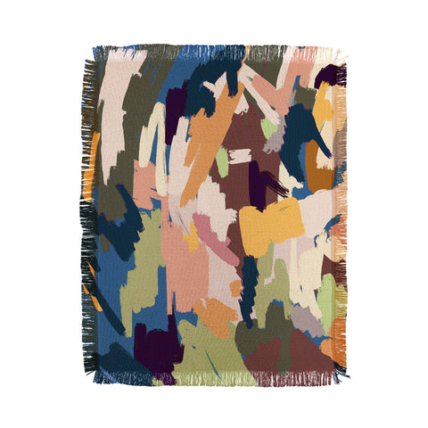 Ninola Design Artsy Mineral Landscape Blue Throw Blanket