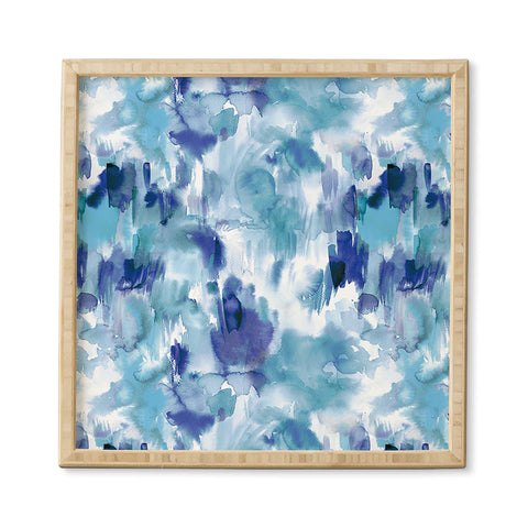Ninola Design Artsy Painterly Texture Blue Framed Wall Art