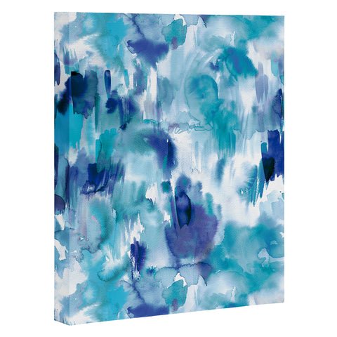 Ninola Design Artsy Painterly Texture Blue Art Canvas