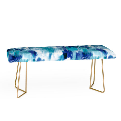 Ninola Design Artsy Painterly Texture Blue Bench