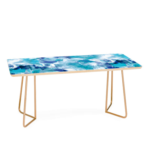 Ninola Design Artsy Painterly Texture Blue Coffee Table