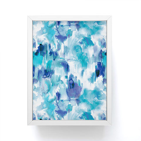 Ninola Design Artsy Painterly Texture Blue Framed Mini Art Print