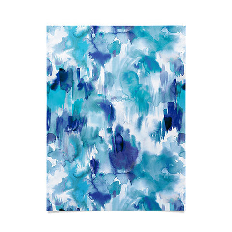 Ninola Design Artsy Painterly Texture Blue Poster