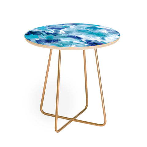 Ninola Design Artsy Painterly Texture Blue Round Side Table