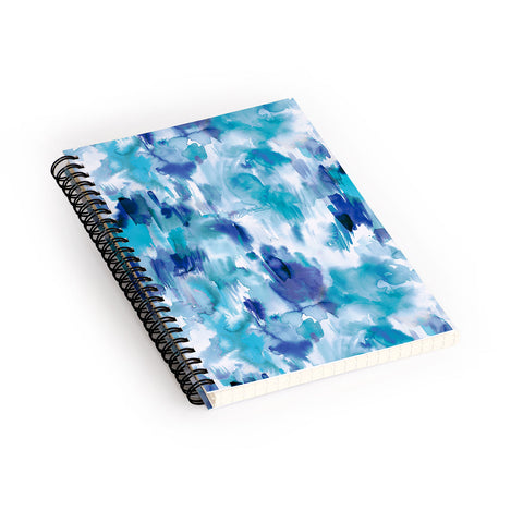 Ninola Design Artsy Painterly Texture Blue Spiral Notebook